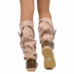 Native American Moccasin Boots Cipria Ibiza in Genuine Leather Made in Italy