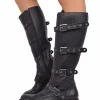 Perforated Summer Biker Boots – XL Shaft, Adjustable Fit