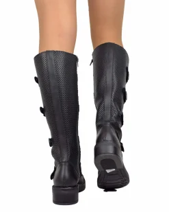 Perforated Summer Biker Boots – XL Shaft, Adjustable Fit