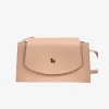 Pink Leather Adjustable Shoulder Strap Bag with "K" Stud Made in Italy