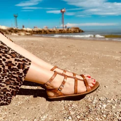 Salento Sandals Slave Gladiator Platinum Insole by Kikkiline
