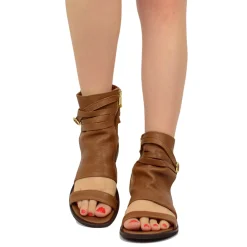 Sandali a Stivaletto Donna Sigaro con Zip Made in Italy