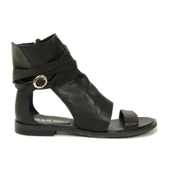 Sandali a Stivaletto Donna Neri con Zip Made in Italy