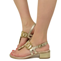 Sandali Donna Argento in Pelle Scamosciata con Strass Made in Italy