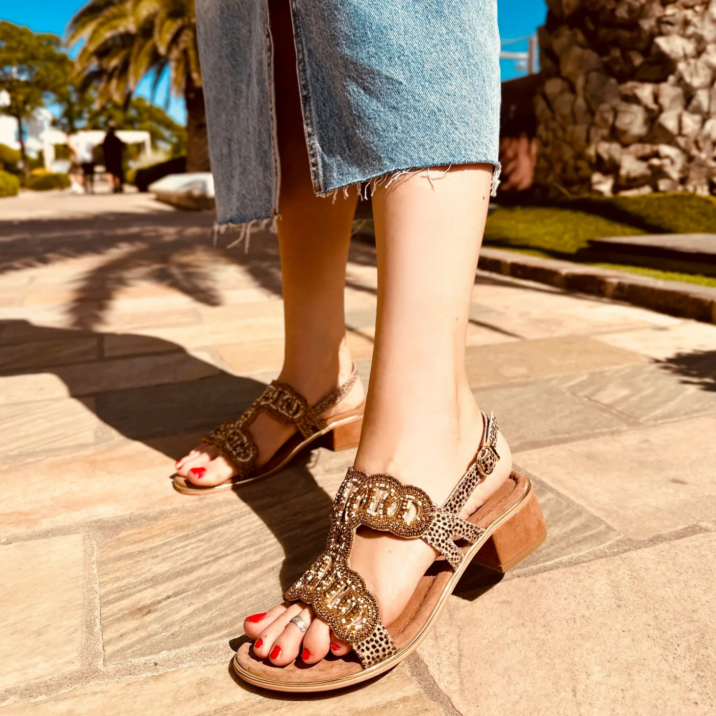 Sandali Donna Argento in Pelle Scamosciata con Strass Made in Italy