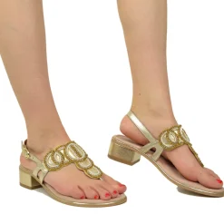 Sandali Donna Argento in Pelle Scamosciata con Strass Made in Italy