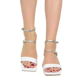 Sandali Donna Bianchi Eleganti con Cinturino Regolabile Made in Italy