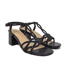 Sandali Donna color Cipria con Tacco Medio e Strass