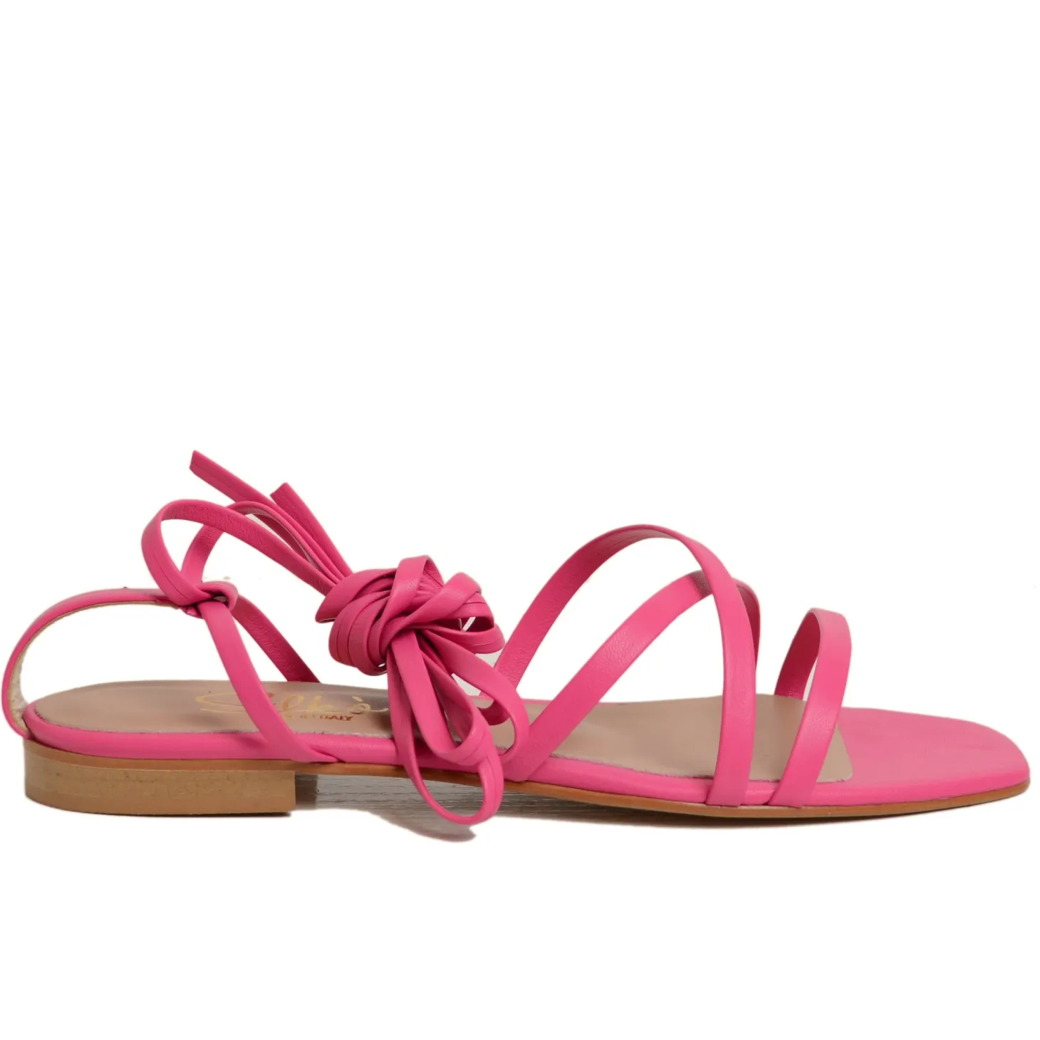 Sandali Donna Fuxia in Pelle alla Schiava con Fascette