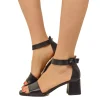 Sandali Donna Neri con Cinturino Regolabile Made in Italy