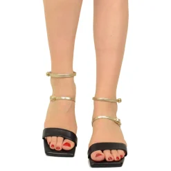 Sandali Donna Nero Eleganti con Cinturino Regolabile Made in Italy