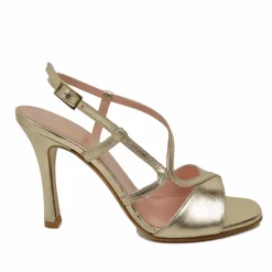Sandali Donna Platino con Cinturino e Fondo Cuoio Made in Italy