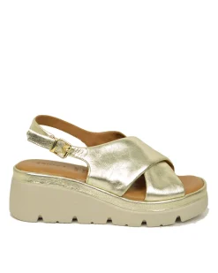 Sandali Donna Platino con fasce incrociate e Suola in Memory Foam Zepp