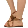 Sandali Donna Salentini in Pelle Soletta Cuoio by Kikkiline