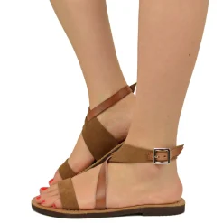Sandali Donna Salentini in Pelle Soletta Cuoio by Kikkiline