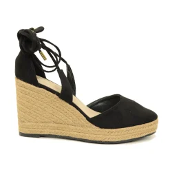Sandali Espadrillas alla Schiava Nere con Zeppa in Corda