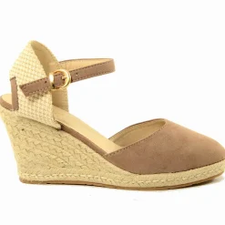 Sandali Espadrillas Platform in Corda Taupe in Similpelle