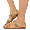 Sandali Gioiello in Pelle Platino con Strass e Perle
