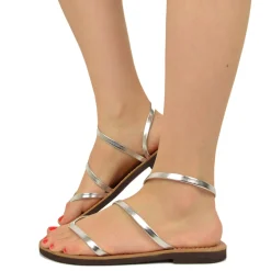 Sandali Infradito Argento Suoletta Microporosa e Vero Cuoio by Kikkili
