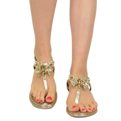 Silver Women's Sandals in Suede Leather with Rhinestones Made in Italy