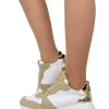 Sneakers Bianche e Beige Donna con Pelle Scamosciata animalier