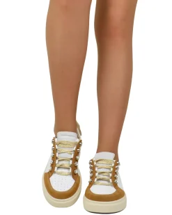 Sneakers con Bottoni Leopardate in Pelle e Camoscio Vera Pelle DIVINE