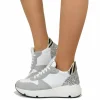 Sneakers con Glitter e Pelle Scamosciata Animalier Fondo Platform