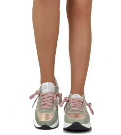 Sneakers DIVINE FOLLIE in Denim Primavera Estate Verde Rosa Glitterate