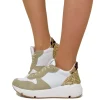 Sneakers Donna con Glitter Pelle Scamosciata animalier