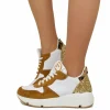 Sneakers Glitter in Pelle Scamosciata Retro Leopardato Fondo Platform