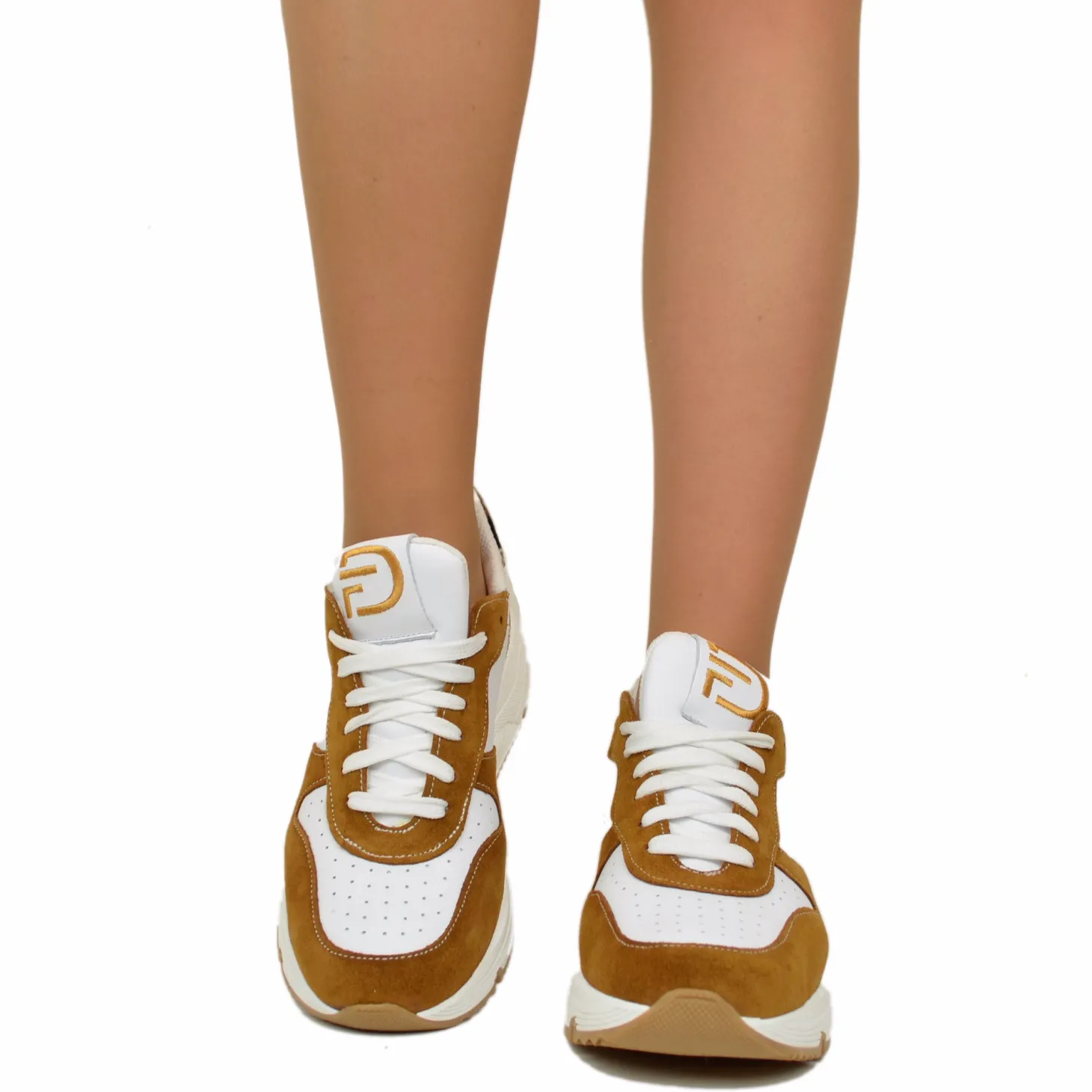 Sneakers Glitter in Pelle Scamosciata Retro Leopardato Fondo Platform