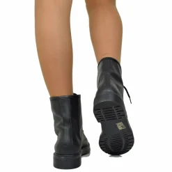 Stivaletti Donna Anfibi Neri Made in Italy