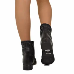 Stivaletti Donna Traforati in Pelle Neri Made in Italy