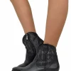 Stivaletti Texani con Zip Pelle Nero