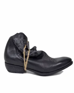 Stivaletti Texani con Zip Pelle Nero