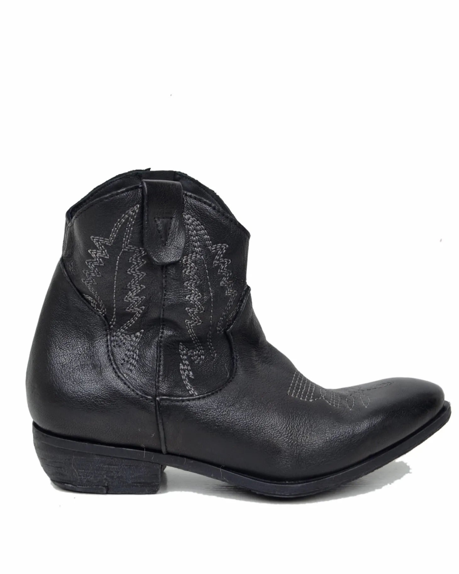 Stivaletti Texani con Zip Pelle Nero