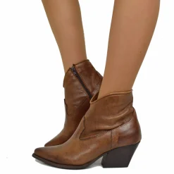 Stivaletti Texani Donna Estivi in Pelle Neri Made in Italy