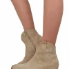 Stivaletti Texani Donna Estivi in Pelle Scamosciata Camel