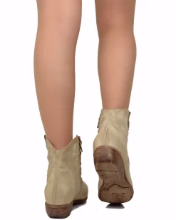 Stivaletti Texani Donna Estivi in Pelle Scamosciata Camel