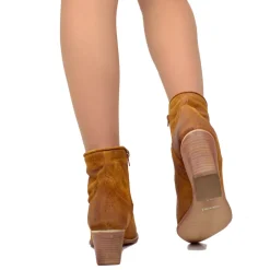 Stivaletti Texani Donna Estivi in Pelle scamosciata Cuoio