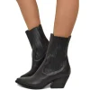 Stivaletti Texani Donna Neri in Pelle Elasticizzati Made in Italy