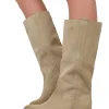 Stivali Camperos Donna Beige in Pelle Scamosciata