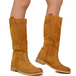Stivali Camperos Donna Cuoio in Pelle Scamosciata