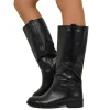 Stivali Camperos Donna Neri in Pelle Made in Italy