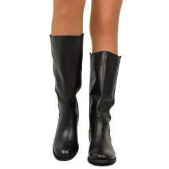 Stivali Camperos Donna Neri in Pelle Made in Italy