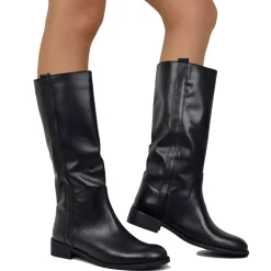 Stivali Camperos Donna Neri in Pelle Made in Italy