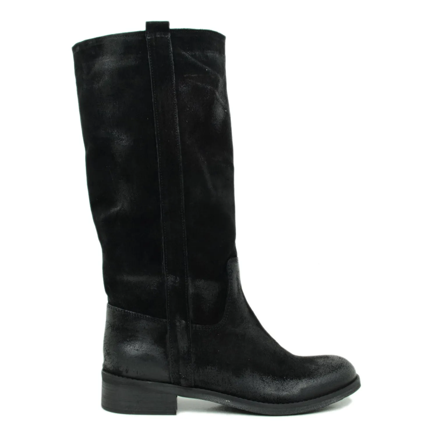 Stivali Camperos Donna Neri in Pelle Scamosciata