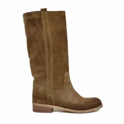 Stivali Camperos Donna Taupe in Pelle Scamosciata