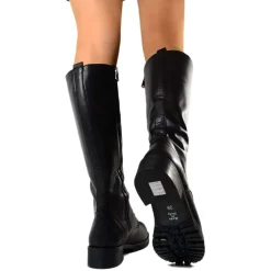 Stivali con Zip e Lacci Neri Made in Italy