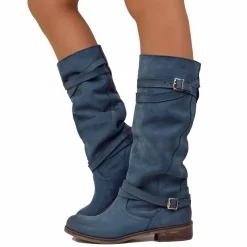 Stivali Donna Alti in Pelle Nabuk Avio Made in Italy